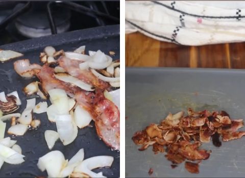 Cook the Bacon and Onions