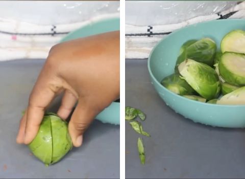 Prep the Brussels Sprouts