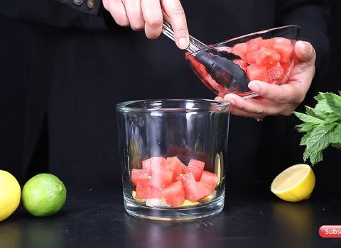 Add watermelon cubes