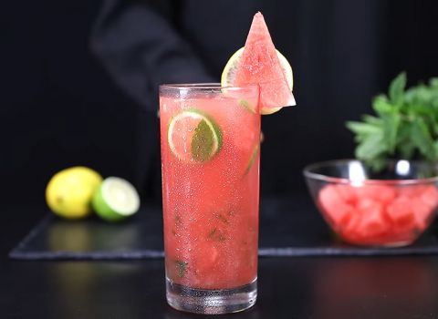 Garnish with watermelon slices